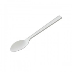 Cucchiaino monouso in CPLA - 12,5 cm - bianco - Leone - conf. 50 pezzi