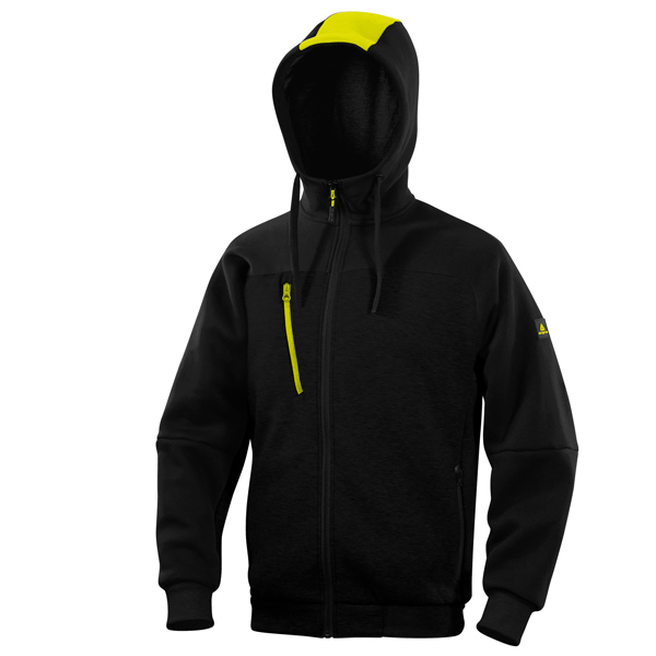 Felpa Borgo - con cappuccio - taglia L - nero/giallo - Deltaplus Felpa Borgo - con cappuccio - taglia L - nero/giallo - Deltaplus
