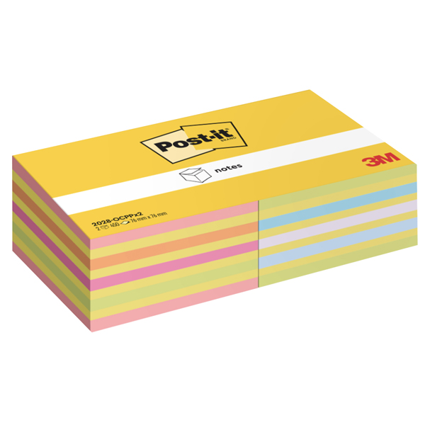 Blocco foglietti Post-it Cubo - 2028-0CPPX2 - 76 x 76 mm - colori assortiti neon/pastel - 450 fogli - Post-it - conf. 2 blocchi Blocco foglietti Post-it Cubo - 2028-0CPPX2 - 76 x 76 mm - colori assortiti neon/pastel - 450 fogli - Post-it - conf. 2 blocchi