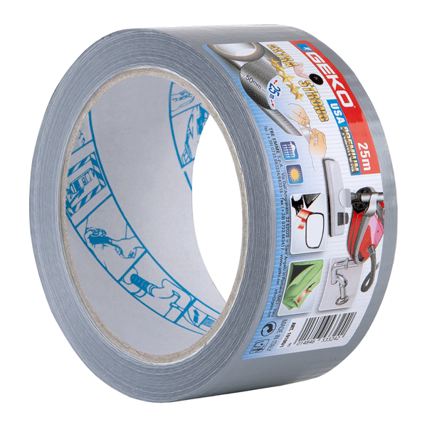 Nastro adesivo telato USA PREMIUM - 5 cm x 25 m - argento - Geko Nastro adesivo telato USA PREMIUM - 5 cm x 25 m - argento - Geko