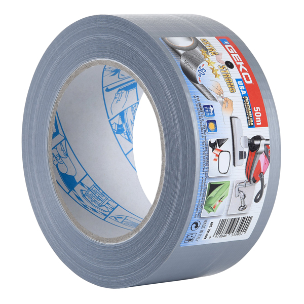 Nastro adesivo telato USA PREMIUM - 5 cm x 50 m - argento - Geko Nastro adesivo telato USA PREMIUM - 5 cm x 50 m - argento - Geko