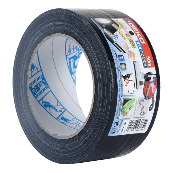 Nastro adesivo telato USA PREMIUM - 5 cm x 50 m - nero - Geko Nastro adesivo telato USA PREMIUM - 5 cm x 50 m - nero - Geko