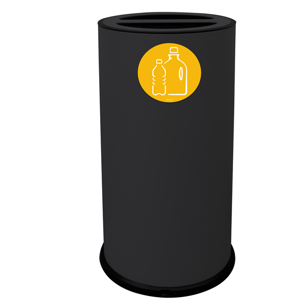 Contenitore tondo per raccolta differenziata - 2 scomparti - 70 L - nero - Stilcasa Contenitore tondo per raccolta differenziata - 2 scomparti - 70 L - nero - Stilcasa