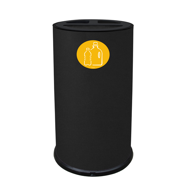 Contenitore tondo per raccolta differenziata - 3 scomparti - 70 L - nero - Stilcasa Contenitore tondo per raccolta differenziata - 3 scomparti - 70 L - nero - Stilcasa