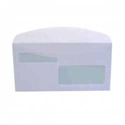 Busta doppia finestra - lembo gommato - 11,5 x 22,7 cm - 80 gr - bianco - Blasetti - conf. 500 pezzi