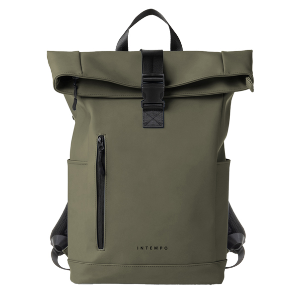 Zaino Roll-top Drop - 30 x 42 x 14 cm - gomma - verde - In Tempo Zaino Roll-top Drop - 30 x 42 x 14 cm - gomma - verde - In Tempo
