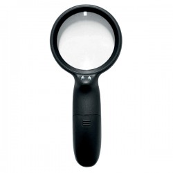 Lente di ingrandimento 1137 - diametro 7,5 cm - con led - nero - Lebez