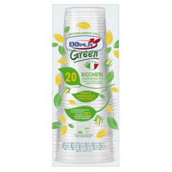 Bicchiere birra in PLA - 390 ml - trasparente - Dopla Green - conf. 20 pezzi