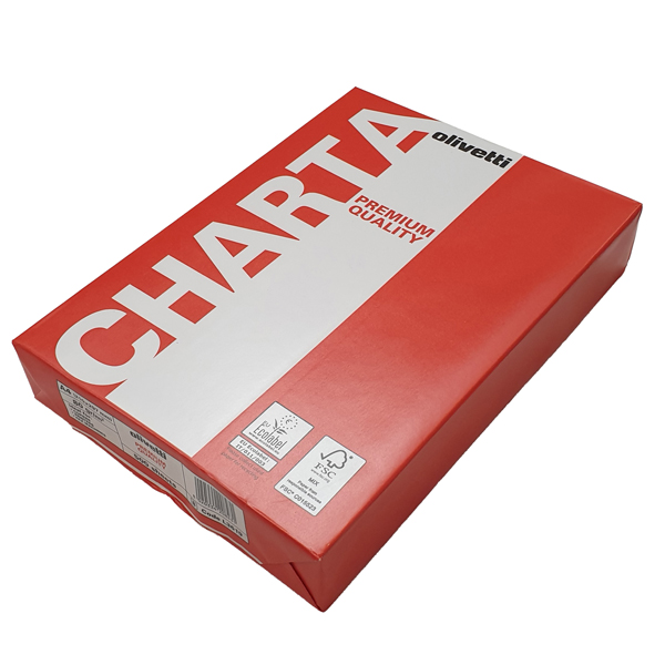 Carta fotocopie - OLIVETTI - Red - A4 80 gr/mq - 100% pura cellulosa sbiancata con processi ecologici certificata ECF (Elemental Chlorine Free). Ottimo punto di bianco. FSC risme da 500 ff cf 5 risme Carta fotocopie - OLIVETTI - Red - A4 80 gr/mq - 100% pura cellulosa sbiancata con processi ecologici certificata ECF (Elemental Chlorine Free). Ottimo punto di bianco. FSC risme da 500 ff cf 5 risme