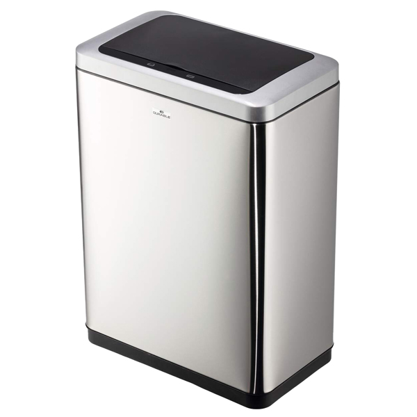 Cestino con sensore No TouchDuo - 2 x 20 L - 46,5 x 27 x 65 cm - acciao/PPL - argento metallizzato - Durable Cestino con sensore No TouchDuo - 2 x 20 L - 46,5 x 27 x 65 cm - acciao/PPL - argento metallizzato - Durable
