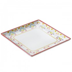 Piatto quadrato Linea Corfù - 17 x 17 x 2 cm - melamina - Leone