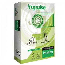 Carta per fotocopie IMPULSE Green A4 75 gr/mq (ordine in drop max 25 risme) colore bianco CIE 161 spessore 102 micron Ecolabel FSC risma da 500 fogli cf 5 risme