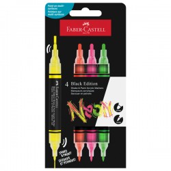 Marcatori Shake&Paint - colori assoriti neon - Faber-Castell - conf. 4 pz