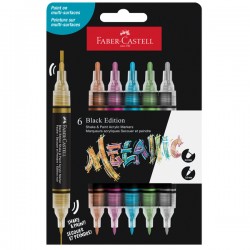 Marcatori Shake&Paint - colori assoriti metallic - Faber-Castell - conf. 6 pz