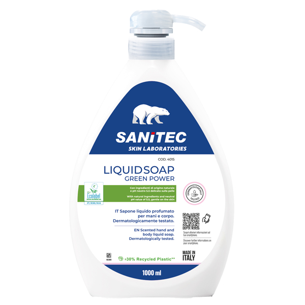 Sapone liquido Green Power - dispenser 1 L - floreale - Sanitec Sapone liquido Green Power - dispenser 1 L - floreale - Sanitec