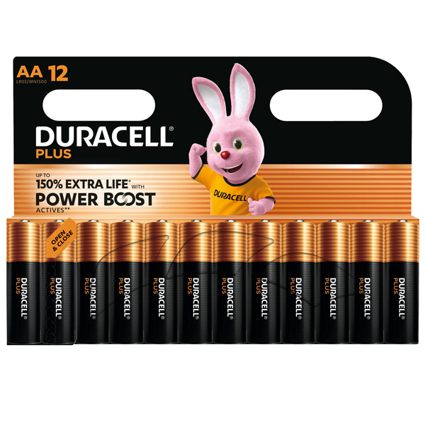 Pila stilo AA - 1,5V - Plus Powerboost - MN1500 - Duracell - blister 12 pezzi Pila stilo AA - 1,5V - Plus Powerboost - MN1500 - Duracell - blister 12 pezzi