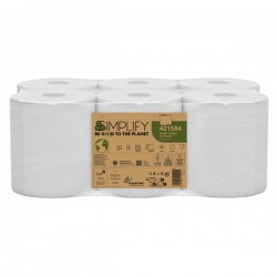 Asciugamani in rotolo Autocut Simplify - 19,6 cm x 130 m - diametro 18,5 cm - 19,5 gr - 2 veli - bianco - Papernet