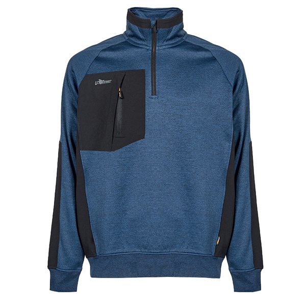 Felpa mezza zip Leeds - taglia L - blu - U-Power Felpa mezza zip Leeds - taglia L - blu - U-Power