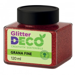 Glitter Bio grana fine - 120ml - rosso - Deco