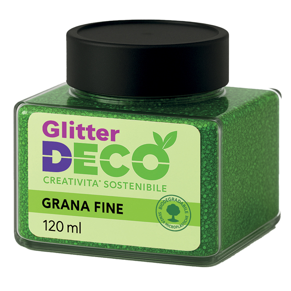Glitter Bio grana fine - 120ml - verde - Deco Glitter Bio grana fine - 120ml - verde - Deco