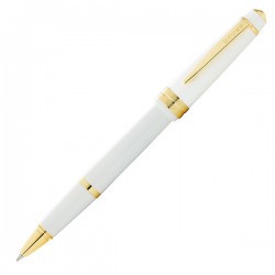 Penna roller Bailey Light - punta F - fusto bianco/oro - Cross