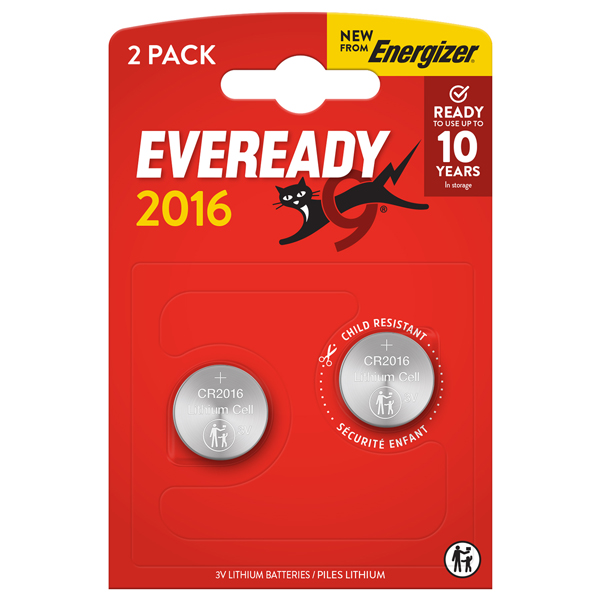 Micropila Eveready Lithium CR2016 - 3V - a pastiglia - litio - Energizer - blister 2 pezzi Micropila Eveready Lithium CR2016 - 3V - a pastiglia - litio - Energizer - blister 2 pezzi