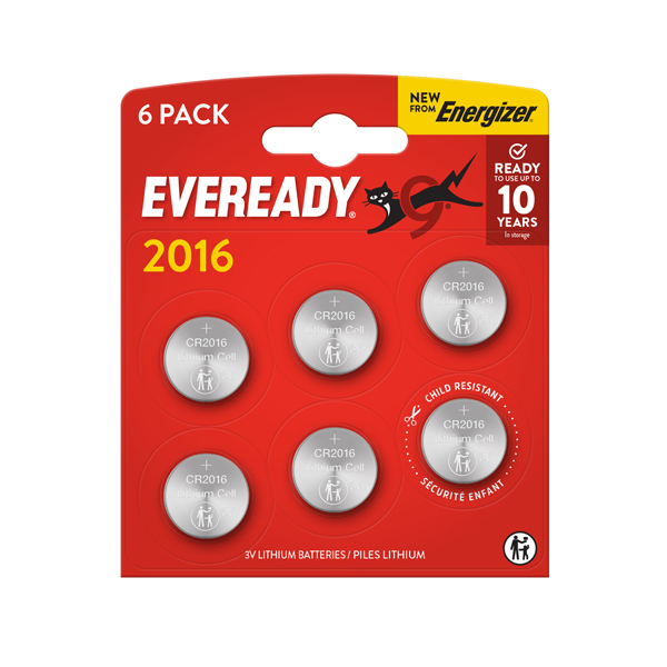 Micropila Eveready Lithium CR2016 - 3V - a pastiglia - litio - Energizer - blister 6 pezzi Micropila Eveready Lithium CR2016 - 3V - a pastiglia - litio - Energizer - blister 6 pezzi