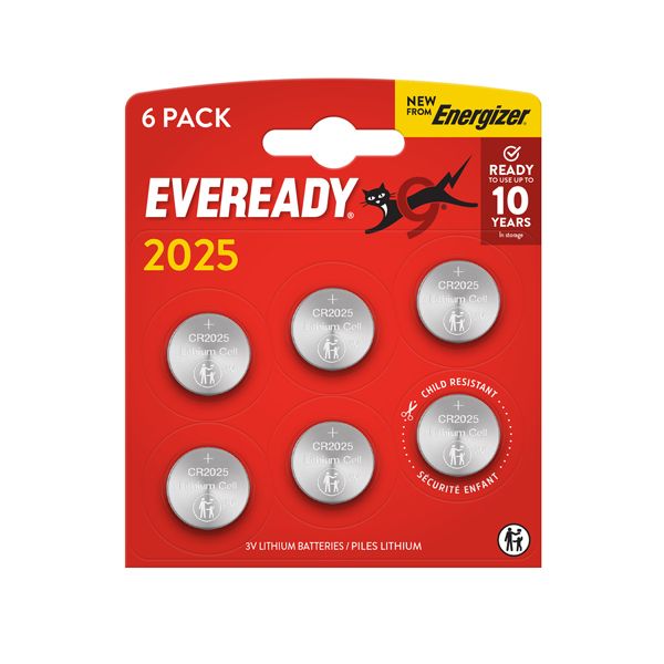 Micropila Eveready Lithium CR2025 - 3V - a pastiglia - litio - Energizer - blister 6 pezzi Micropila Eveready Lithium CR2025 - 3V - a pastiglia - litio - Energizer - blister 6 pezzi