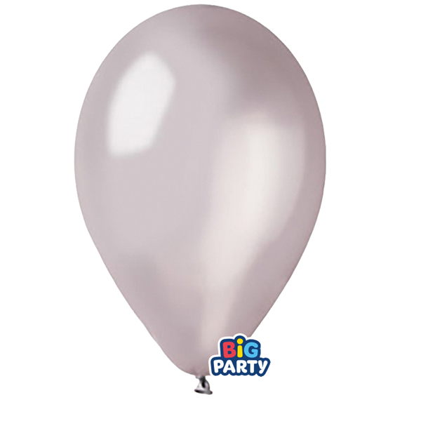 Palloncino - diametro 26 cm - lattice - metal argento - conf. 12 pezzi