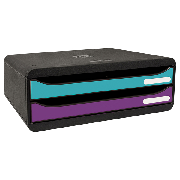 Cassettiera Toolbox - linea Titane - 27 x 35,5 x 13,5 cm - 2 cassetti - colori assortiti - Exacompta Cassettiera Toolbox - linea Titane - 27 x 35,5 x 13,5 cm - 2 cassetti - colori assortiti - Exacompta