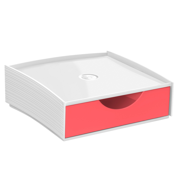 Cassettiera componibile Storage box -  18,6 x 18,5 x 6,4 cm  - rosso - Cep
