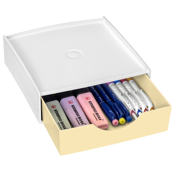 Cassettiera componibile Storage box -  18,6 x 18,5 x 6,4 cm  - giallo chiaro - Cep