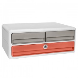 Cassettiera Moov'up Terra nova - 2 cassetti piccoli + 1 grande - 37 x 27,45 x 14,6 cm - multicolore - Cep