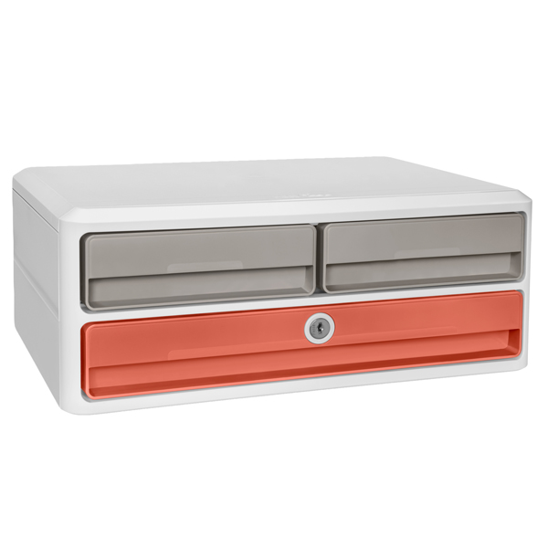 Cassettiera Moov'up Terra nova - 2 cassetti piccoli + 1 grande - 37 x 27,45 x 14,6 cm - multicolore - Cep Cassettiera Moov'up Terra nova - 2 cassetti piccoli + 1 grande - 37 x 27,45 x 14,6 cm - multicolore - Cep