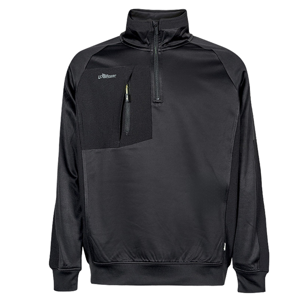 Felpa mezza zip Leeds - taglia L - nero - U-Power Felpa mezza zip Leeds - taglia L - nero - U-Power