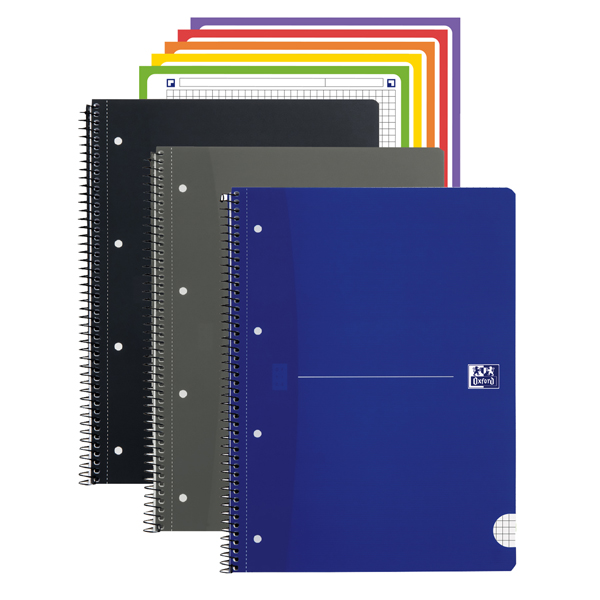 Maxiquaderno spiralato Office Essentials - A4+ - 5 mm - 160 pagine - 80 gr - colori assortiti - Oxford