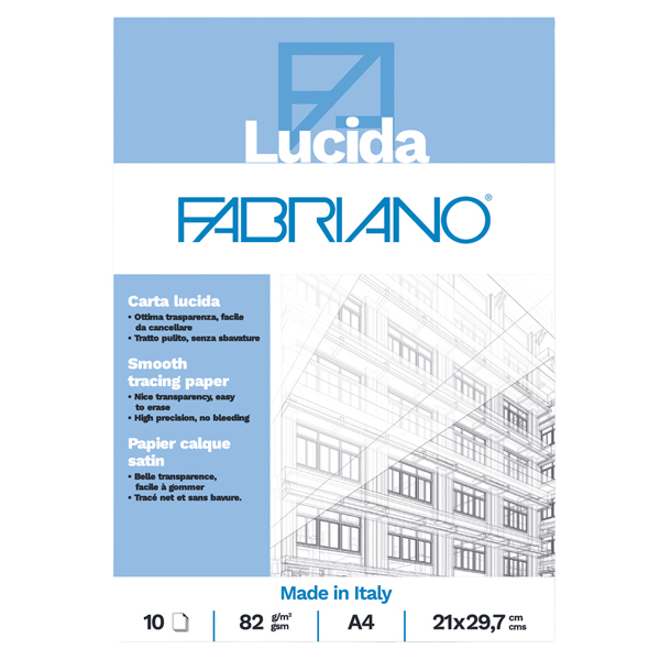 Blocco carta lucida - 21 x 29,7 cm - A4 - 10 fogli - 82gr - Fabriano Blocco carta lucida - 21 x 29,7 cm - A4 - 10 fogli - 82gr - Fabriano