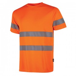 T-shirt alta visibilità Mizar - taglia L - arancio fluo - U-Power - conf. 3 pezzi