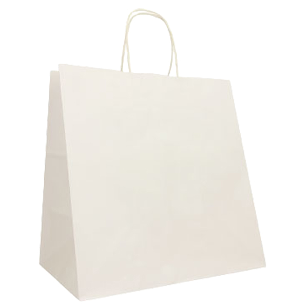 Shopper Twisted Large - maniglie cordino - 28 x 17 x 29 cm - carta kraft - bianco - Mainetti Bags - conf. 25 pezzi