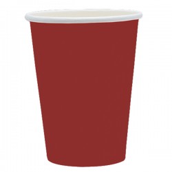 Bicchieri biodegradabili Ecocolor - 250cc - rosso intenso - Big Party - conf. 25 pezzi
