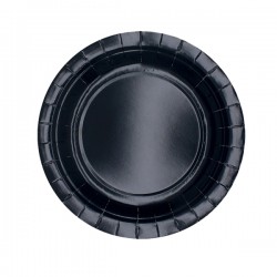 Piatti piani Ecocolor - Ø18cm - biodegradabile - nero - Big Party - conf. 25 pezzi