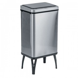 Gettacarte pieghevole Houdini - con coperchio - 35,5 x 26 x 71,5 cm - 40 L - acciaio inox -Medial International
