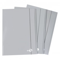 Cartella 3 lembi con elastico - A4 - dorso piatto - grigio chiaro - BM