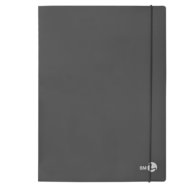 Cartella 3 lembi con elastico - A4 - dorso 1 cm - grigio scuro - BM