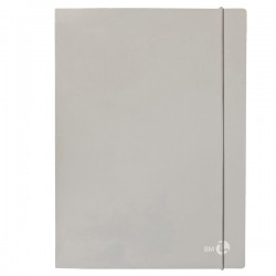 Cartella 3 lembi con elastico - A4 - dorso 1 cm - grigio chiaro - BM