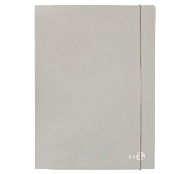 Cartella 3 lembi con elastico - A4 - dorso 1 cm - grigio chiaro - BM