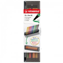 Click set Pen 68 - tratto 1.0 mm - colori assortiti - Stabilo - conf. 10 pezzi
