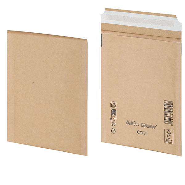 Busta imbottita AirPro Green - 17 x 21,5 cm - carta - avana - Bong Packaging - conf. 100 pezzi