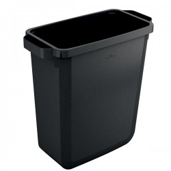 Bidone DURABIN - con maniglie - senza coperchio - 60 L - 59 x 60 x 28,2 cm - PP - nero -  Durable