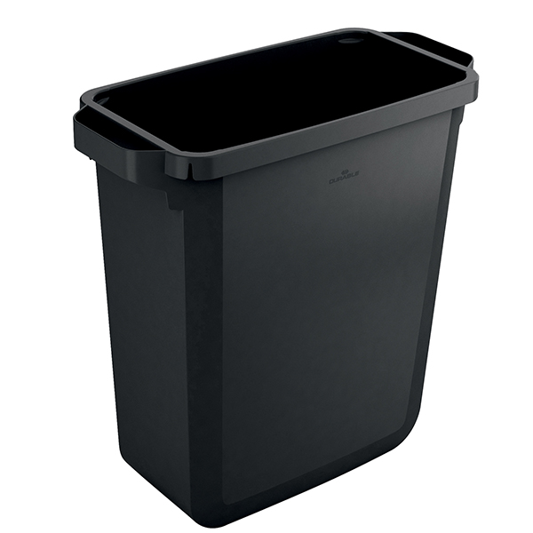 Bidone DURABIN - con maniglie - senza coperchio - 60 L - 59 x 60 x 28,2 cm - PP - nero - Durable Bidone DURABIN - con maniglie - senza coperchio - 60 L - 59 x 60 x 28,2 cm - PP - nero - Durable